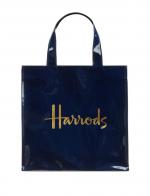 Harrods ͧ   Small Logo Shopper Bag  Navy  (д)***