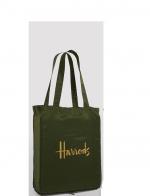 Harrods ا  Green Logo Zipped Pocket Shopper Bag ****