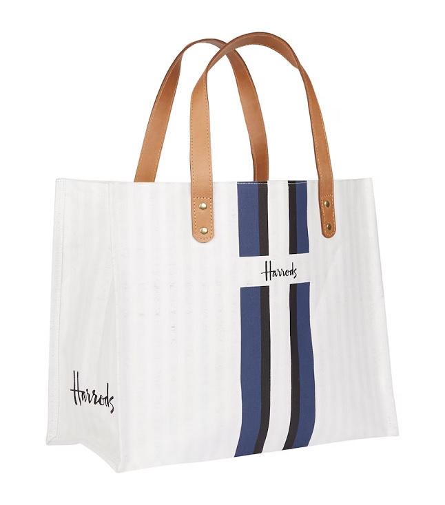 ٻҾ3 ͧԹ : Harrods  Logo Stripe Shopper Bag (Blue)***